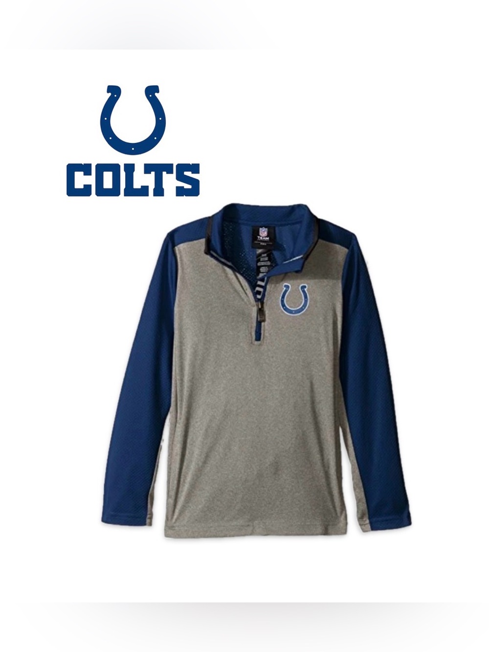 NWT [NFL] Indianapolis Colts NFL Performance Quarter-Zip Pullover Youth S
